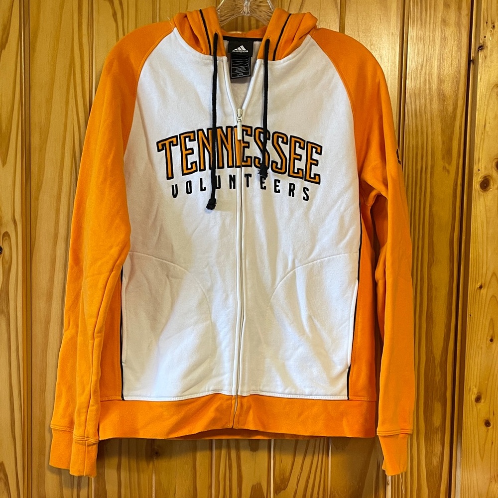 Adidas Orange and White Tennessee Hoodie Jacket Women’s Large Game